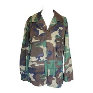 Selma Apparel US USMC Woodland Coat Combat Camouflage Pattern Jacket Long Sleeve